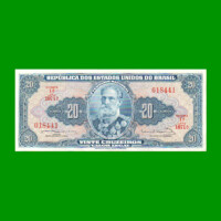 BILLETE DE BRASIL 20 CRUZEIROS, PICK 168b, AÑO 1963, ESTADO EXCELENTE+ .-
