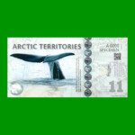 BILLETE DE TERRITORIOS ARTICOS 11 DOLARES POLARES, SPECIMEN, POLYMERO FANTASIA, AÑO 2013, ESTADO SIN CIRCULAR.-