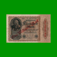 BILLETE DE ALEMANIA 1.000 MARCOS RESELLADO A 1.000.000 MILLARDOS, PICK 113a, AÑO 1922, ESTADO MUY BUENO.-