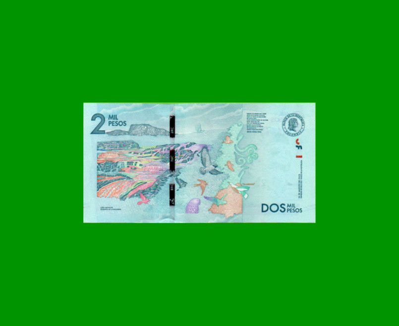 BILLETE DE COLOMBIA $ 2.000,00, PICK NEW, AÑO 2015, ESTADO SIN CIRCULAR.- - Imagen 2