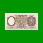 MONEDA NACIONAL $ 5,00, BOT 1919, AÑO 1960, ESTADO EXCELENTE.-