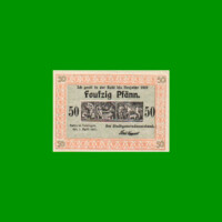 BILLETE DE ALEMANIA NOTGELD CIUDAD DE RUHLA 50 CENTAVOS, M. M. 1153.2, ESTADO EXCELENTE.-