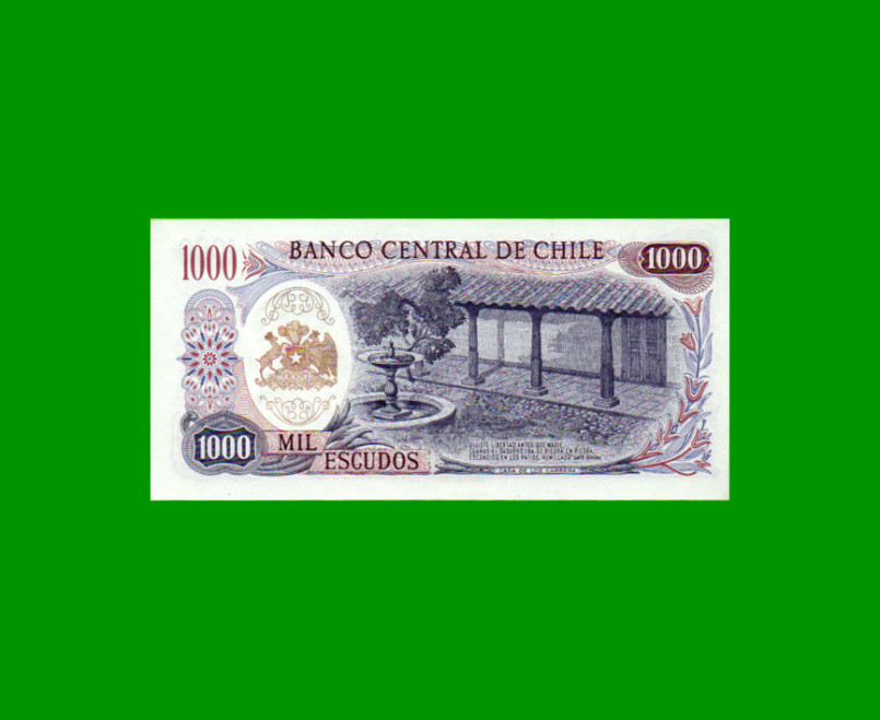 BILLETE DE CHILE 1.000 ESCUDOS, PICK 146, AÑO 1973/75, ESTADO SIN CIRCULAR.- - Imagen 2