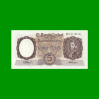 MONEDA NACIONAL $ 5,00, BOT 1919, AÑO 1960, ESTADO SIN CIRCULAR.-