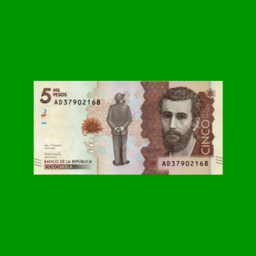 BILLETE DE COLOMBIA $ 5.000,00, PICK NEW, AÑO 2017, ESTADO SIN CIRCULAR.-