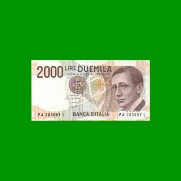 BILLETE DE ITALIA 2.000 LIRAS, PICK 115, AÑO 1990, ESTADO EXCELENTE.-