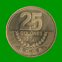 MONEDA DE COSTA RICA 25 COLONES, AÑO 2007, ESTADO NUEVA.-