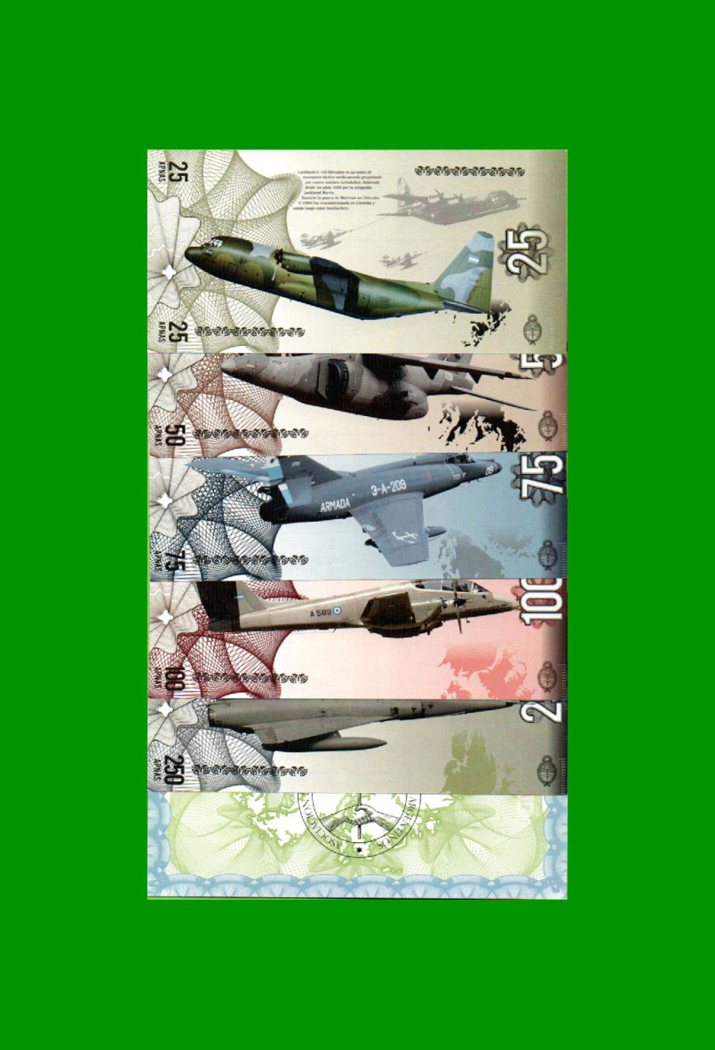 COLECCION DE BONOS APNA 2019 - TEMATICA AVIONES, SPECIMEN - MALVINAS, ESTADO S/C.- - Imagen 2