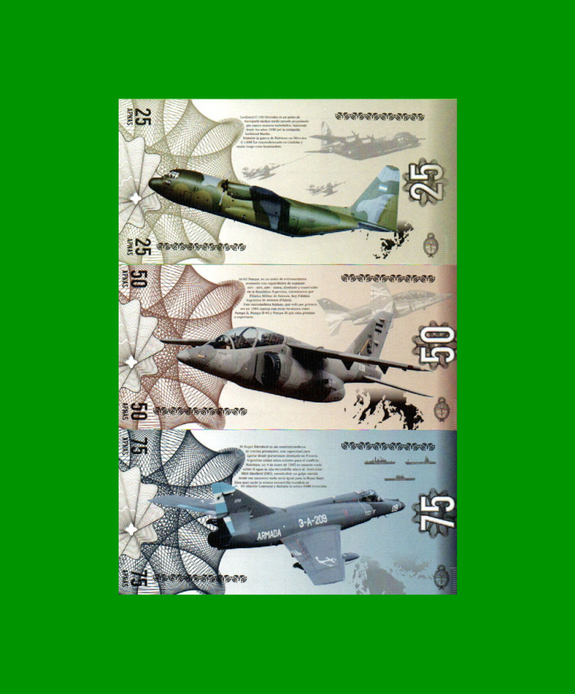 COLECCION DE BONOS APNA 2019 - TEMATICA AVIONES, SPECIMEN - MALVINAS, ESTADO S/C.- - Imagen 4