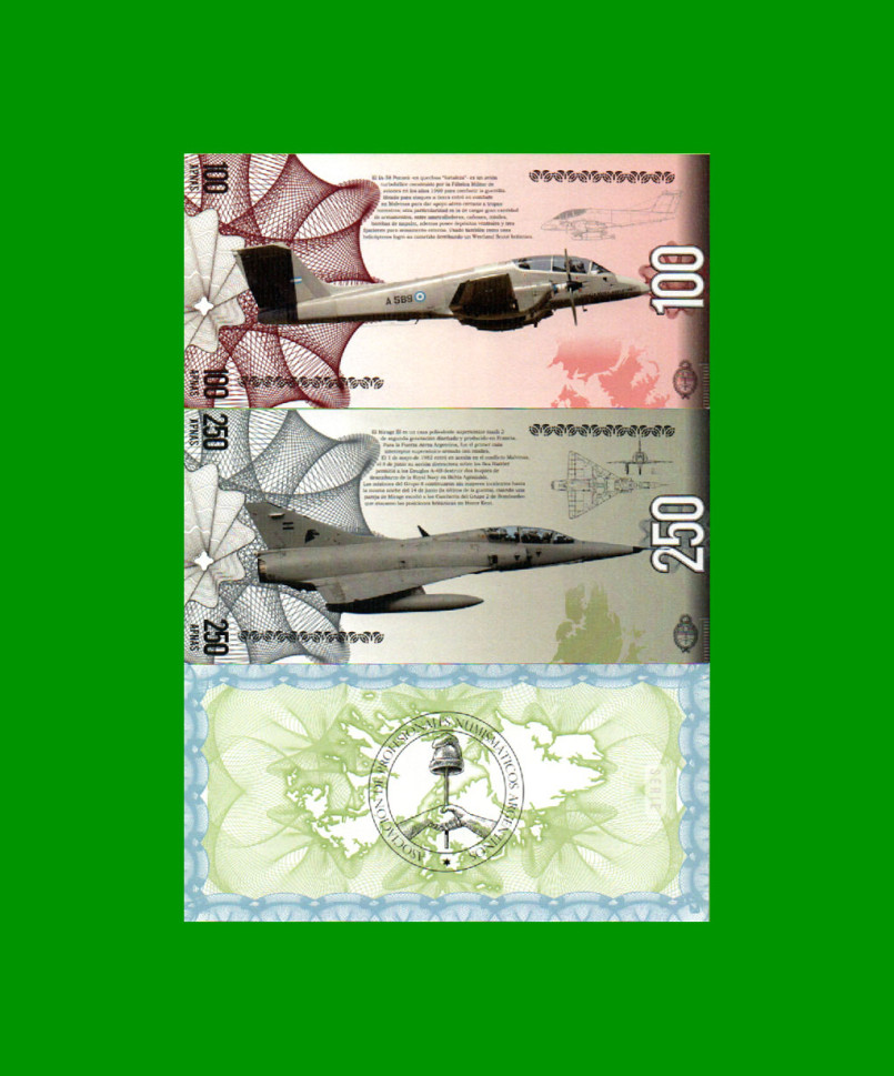 COLECCION DE BONOS APNA 2019 - TEMATICA AVIONES, SPECIMEN - MALVINAS, ESTADO S/C.- - Imagen 6