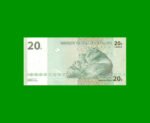 BILLETE DE CONGO 20 FRANCOS, PICK 94, AÑO 2003, ESTADO SIN CIRCULAR.- - Imagen 2