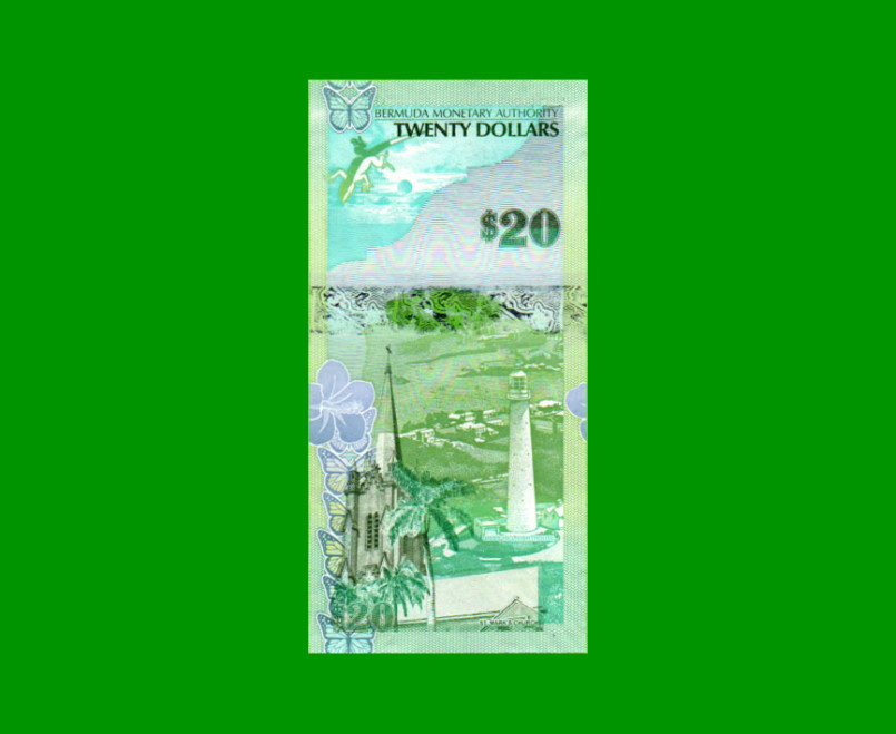 BILLETE DE BERMUDA 20 DOLARES, HIBRIDO, PICK 60, ESTADO SIN CIRCULAR.- - Imagen 2