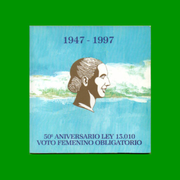 BLISTER SET (2) MONEDAS ARGENTINAS, CONMEMORATIVA 50 ANIVERSARIO LEY N° 13.010, AÑO 1997, ESTADO NUEVO.-