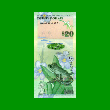 BILLETE DE BERMUDA 20 DOLARES, HIBRIDO, PICK 60, ESTADO SIN CIRCULAR.-
