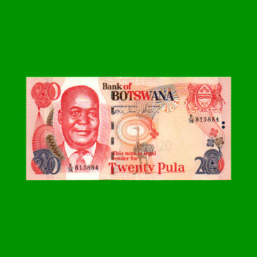 BILLETE DE BOTSWANA 20 PULA, PICK 27b, ESTADO SIN CIRCULAR.-