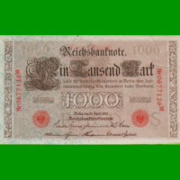 BILLETE DE ALEMANIA 1.000 MARCOS, PICK 44b, AÑO 1910, ESTADO EXCELENTE.-
