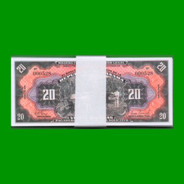 FAJO DE BILLETES DE PANAMA, 20 BALBOAS, FASCIMIL, ESTADO SIN CIRCULAR.-