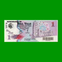 BONO MUNICIPALIDAD DE BELL VILLE $1,00, AÑO 2002/2003, ESTADO SIN CIRCULAR.-