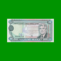 BILLETE DE TURKMENISTAN 20 MANAT, PICK 4a, AÑO 1993, ESTADO SIN CIRCULAR.-