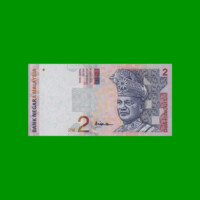 BILLETE DE MALASIA 2 RINGGIT, PICK 40c, ESTADO SIN CIRCULAR.-