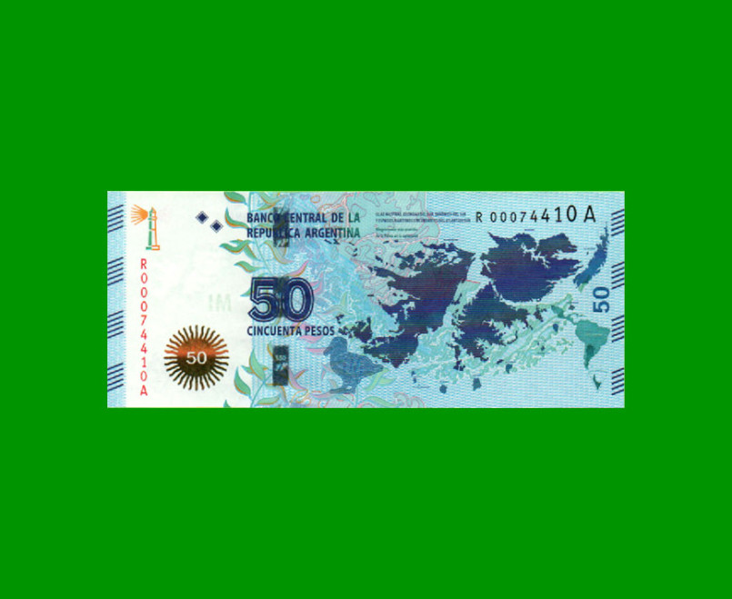 REPOSICION BILLETE CONVERTIBLE TERCER DISEÑO $ 50,00, BOT 4203, ESTADO SIN CIRCULAR.-