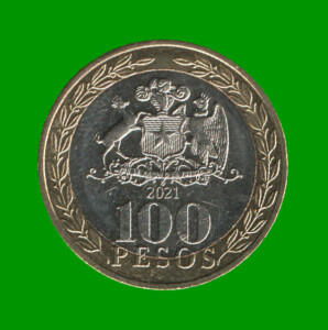 MONEDA DE CHILE 100 PESOS, BIMETALICA, AÑO 2021, ESTADO NUEVA.-