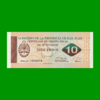 BONO DE SAN JUAN $ 10,00, EC 426 - (427), AÑO 1995, ESTADO SIN CIRCULAR.-