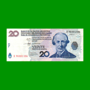 BONO REPOSICION NACIONAL LECOP $ 20,00, EC 206R, ESTADO MUY BUENO.-