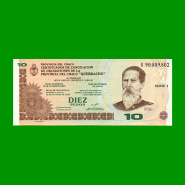 BONO REPOSICION DE CHACO $ 10,00, EC 248R, ESTADO EXCELENTE+ .-
