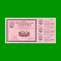BONO DE CORDOBA $ 20,00, EC 261, AÑO 1995, SERIE A, ESTADO SIN CIRCULAR.-