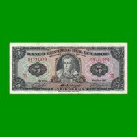 BILLETE DE ECUADOR 5 SUCRES PICK 113c, AÑO 1980 ESTADO SIN CIRCULAR.-