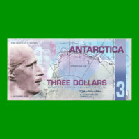 BILLETE DE ANTARTIDA 3 DOLARES, POLYMERO FANTASIA, AÑO 2008, ESTADO SIN CIRCULAR.-