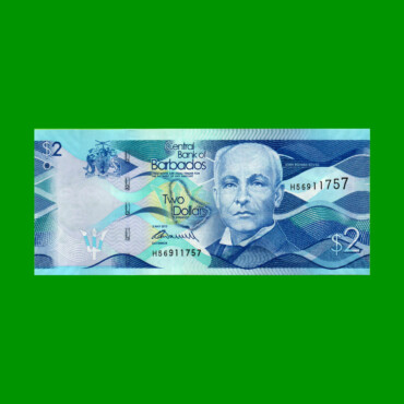 BILLETE DE BARBADOS 2 DOLARES, PICK 73, AÑO 2013, ESTADO SIN CIRCULAR.-