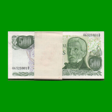 FAJO DE BILLETES PESOS LEY 18.188 $500,00, BOT 2433, PICK 303c, AÑO 1982, ESTADO SIN CIRCULAR.-