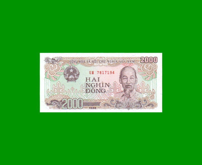 BILLETE DE VIETNAM 2.000 DONG, PICK 107, AÑO 1998, ESTADO SIN CIRCULAR.-