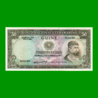 BILLETE DE GUINEA PORTUGUESA, 50 ESCUDOS, PICK 44, AÑO1971, ESTADO SIN CIRCULAR.-