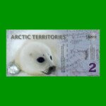 BILLETE DE TERRITORIOS ARTICOS 2 DOLARES POLARES, POLYMERO FANTASIA, AÑO 2010, ESTADO SIN CIRCULAR.-
