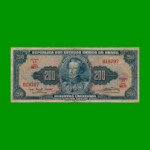 BILLETE DE BRASIL 200 CRUZEIROS, PICK 171a, AÑO 1961, ESTADO BUENO+ .-