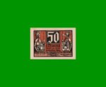 BILLETE DE ALEMANIA NOTGELD CIUDAD DE SCHALKAU 50 CENTAVOS, M. M. 1171.1, ESTADO SIN CIRCULAR.-