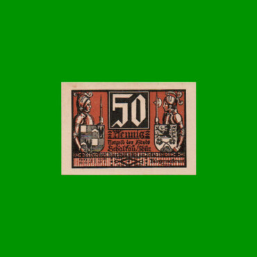 BILLETE DE ALEMANIA NOTGELD CIUDAD DE SCHALKAU 50 CENTAVOS, M. M. 1171.1, ESTADO SIN CIRCULAR.-