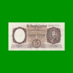 MONEDA NACIONAL $ 5,00, BOT 1923, AÑO 1960, ESTADO EXCELENTE+ .-
