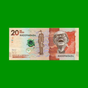 BILLETE DE COLOMBIA $ 20.000,00, PICK NEW, AÑO 2015, ESTADO SIN CIRCULAR.-