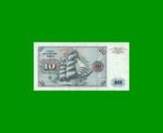 BILLETE DE ALEMANIA REPUBLICA FEDERAL 10 DEUTSCHE MARK, PICK 31b, ESTADO MUY BUENO+ .- - Imagen 2