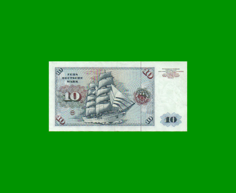 BILLETE DE ALEMANIA REPUBLICA FEDERAL 10 DEUTSCHE MARK, PICK 31b, ESTADO MUY BUENO+ .- - Imagen 2