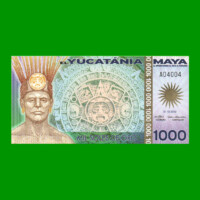 BILLETE DE YUCATANIA 1.000 SOLES DE ORO, POLYMERO FANTASIA, AÑO 2012, ESTADO SIN CIRCULAR.-