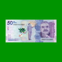 BILLETE DE COLOMBIA $ 50.000,00, PICK NEW, AÑO 2015, ESTADO SIN CIRCULAR.-