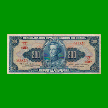 BILLETE DE BRASIL 200 CRUZEIROS, PICK 171c, AÑO 1964, ESTADO MUY BUENO.-