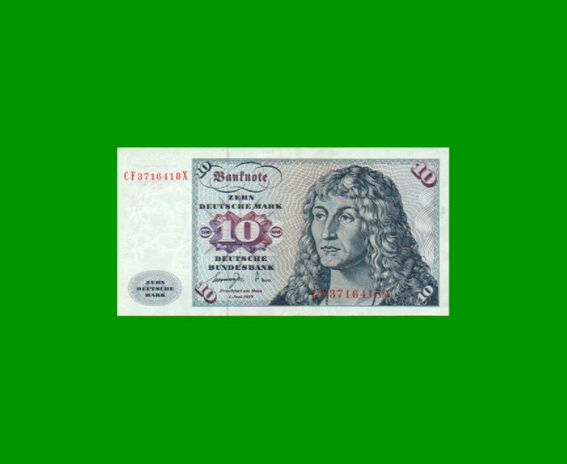 BILLETE DE ALEMANIA REPUBLICA FEDERAL 10 DEUTSCHE MARK, PICK 31b, ESTADO MUY BUENO+ .-