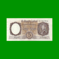 MONEDA NACIONAL $ 5,00, BOT 1924, AÑO 1961, ESTADO EXCELENTE- .-