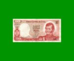 BILLETE DE CHILE $ 10,00, PICK 150a, AÑO 1975, ESTADO MUY BUENO- .-